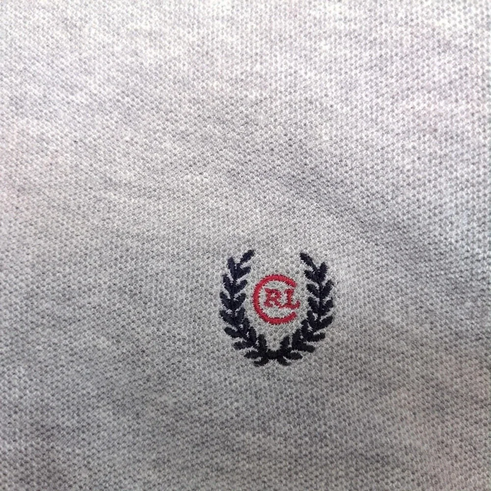 Vintage 90s Chaps Ralph Lauren Gray Polo Shirt Mens L Crest Logo Cotton Classic
